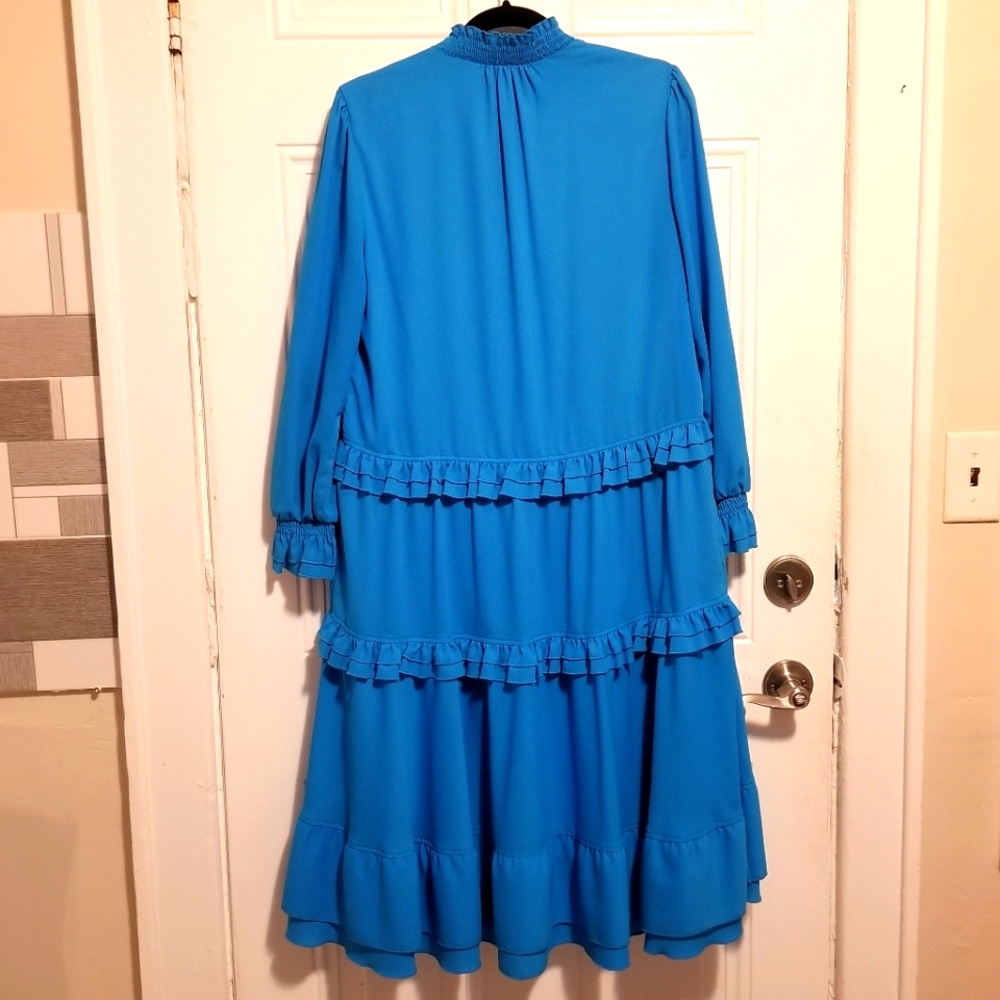 ME+EM Statement Frill Swing Dress Signal Blue. Size: UK 14 = US 12. - Picture 4 of 12